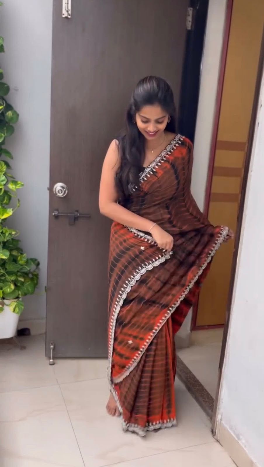 Chinnon Shibori Sequin Zari Saree