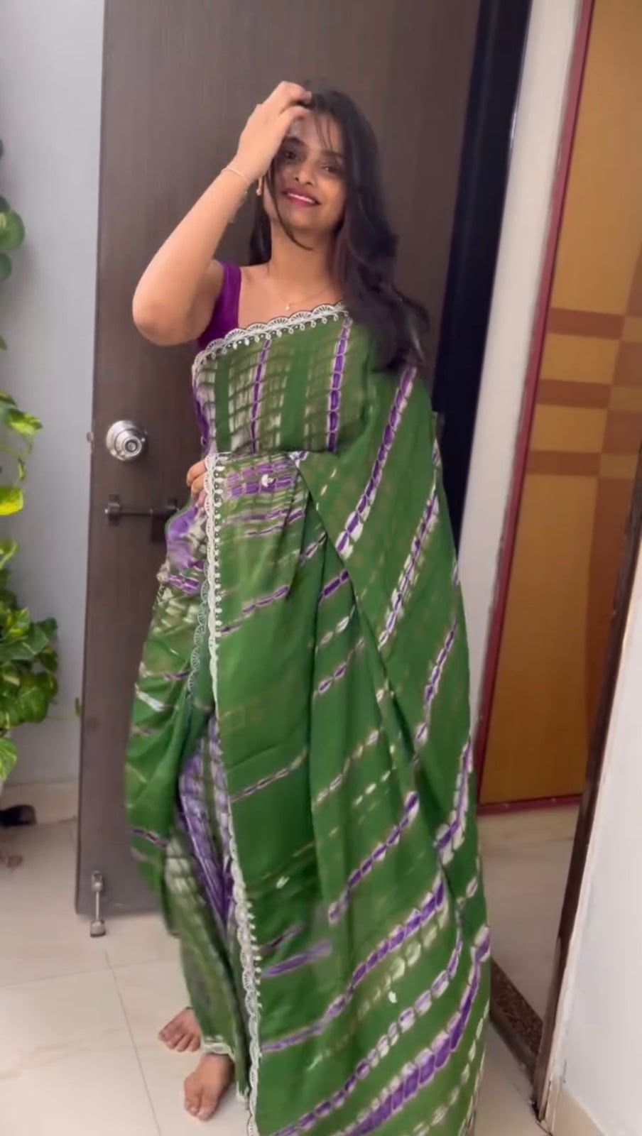Chinnon Shibori Sequin Zari Saree