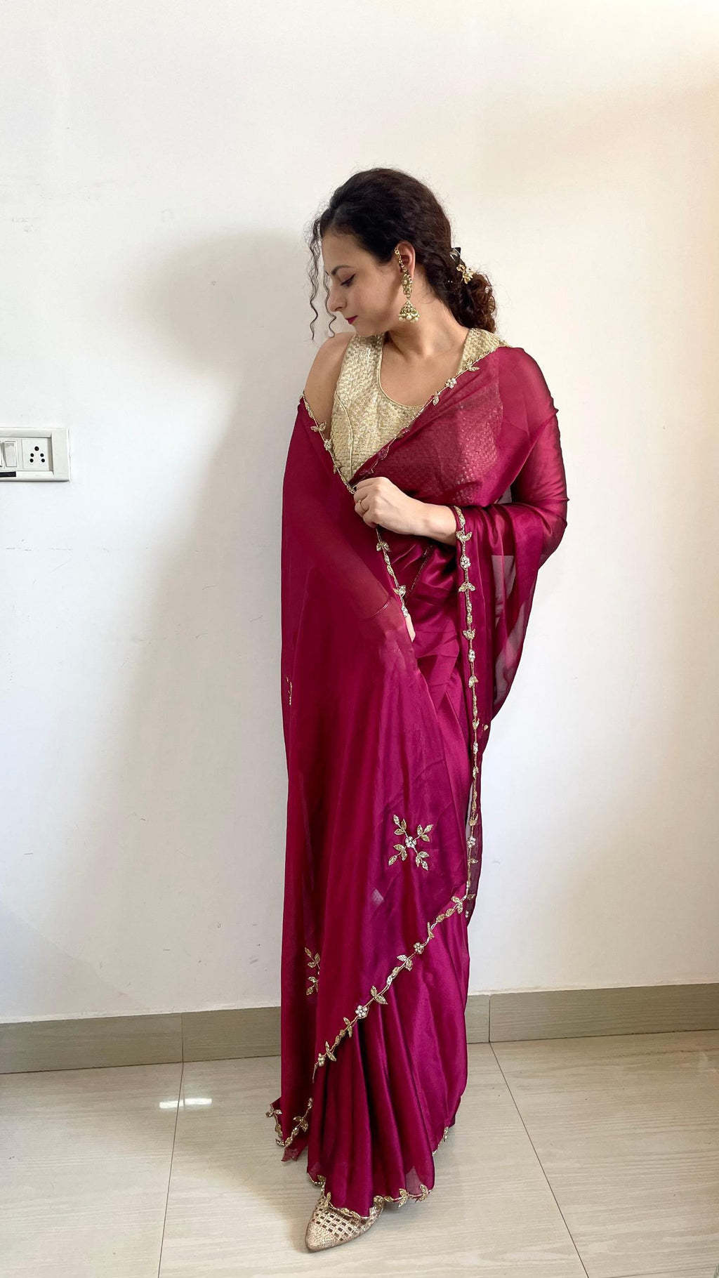 Premium Rangoli Silk Handwork Saree