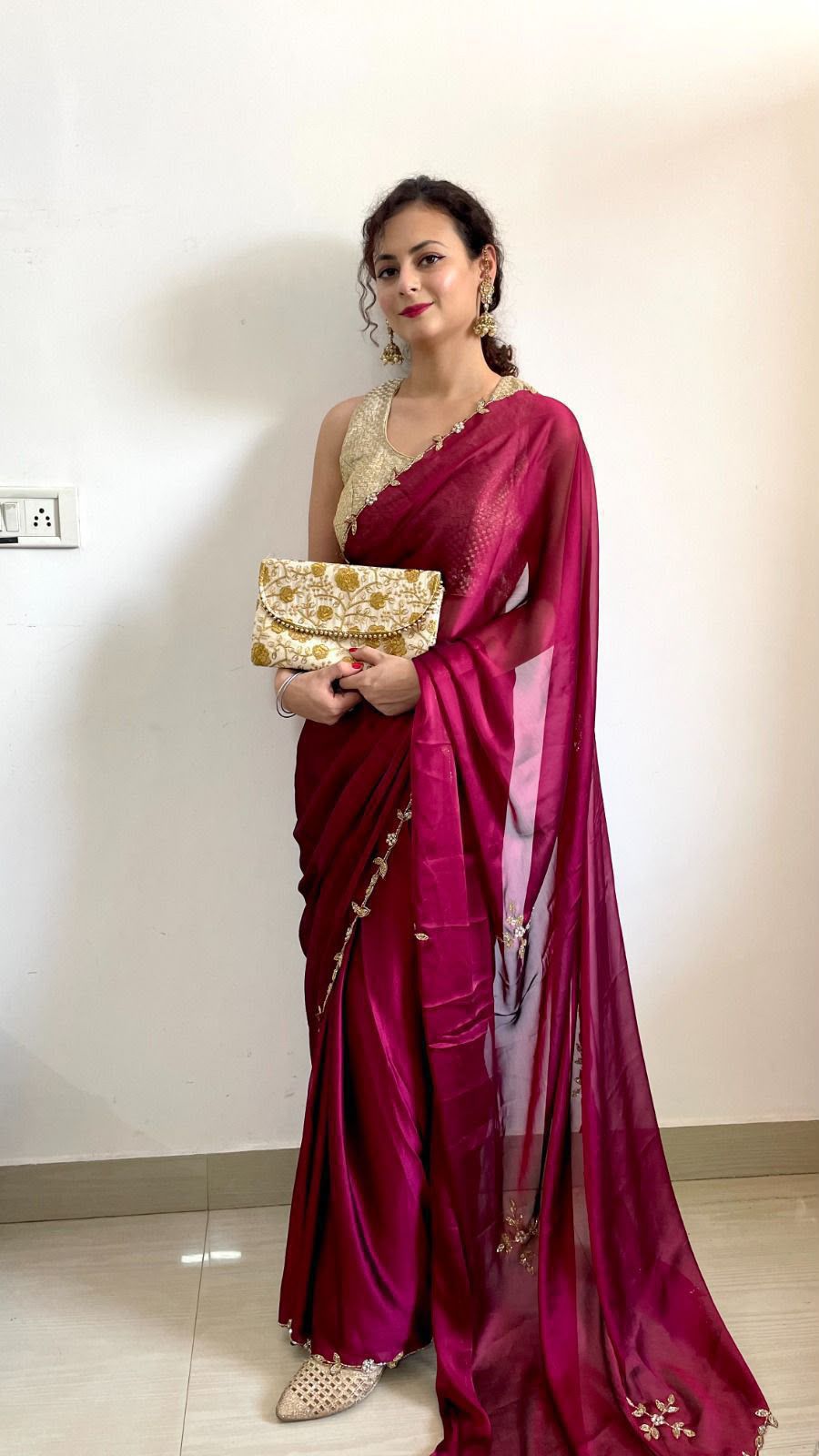 Premium Rangoli Silk Handwork Saree