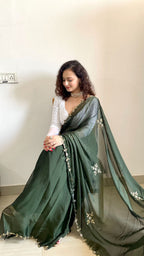Premium Rangoli Silk Handwork Saree