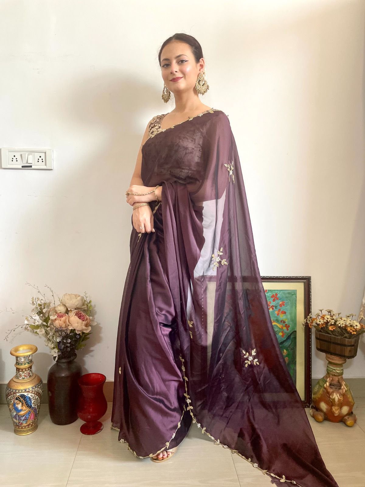 Premium Rangoli Silk Handwork Saree