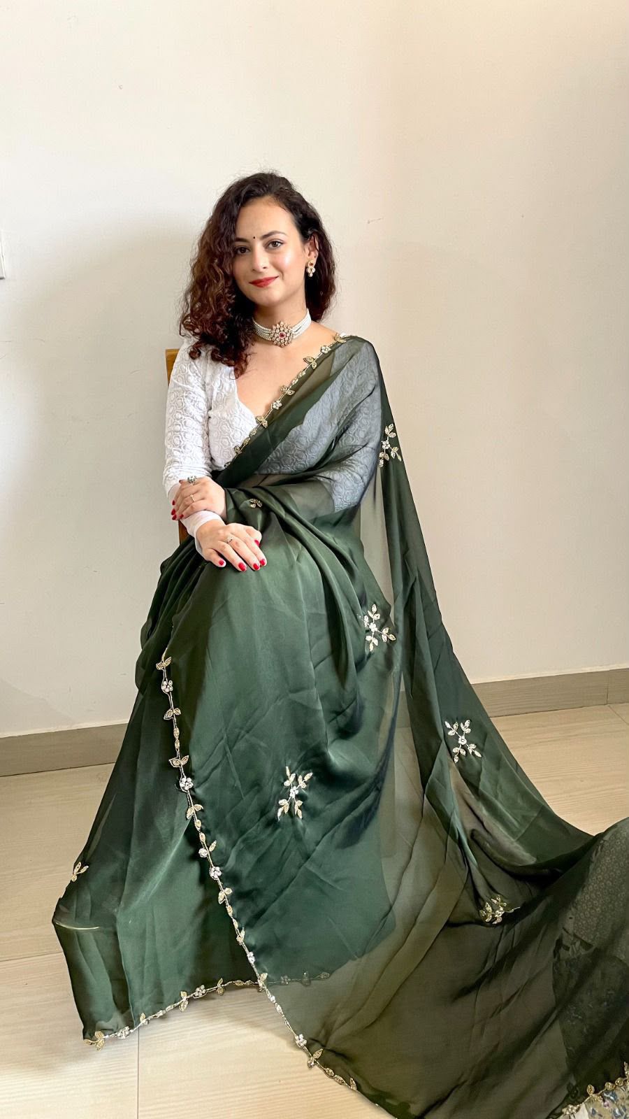 Premium Rangoli Silk Handwork Saree