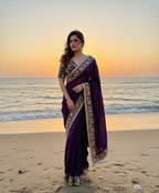 Premium Rangoli Silk Mirror Work Saree