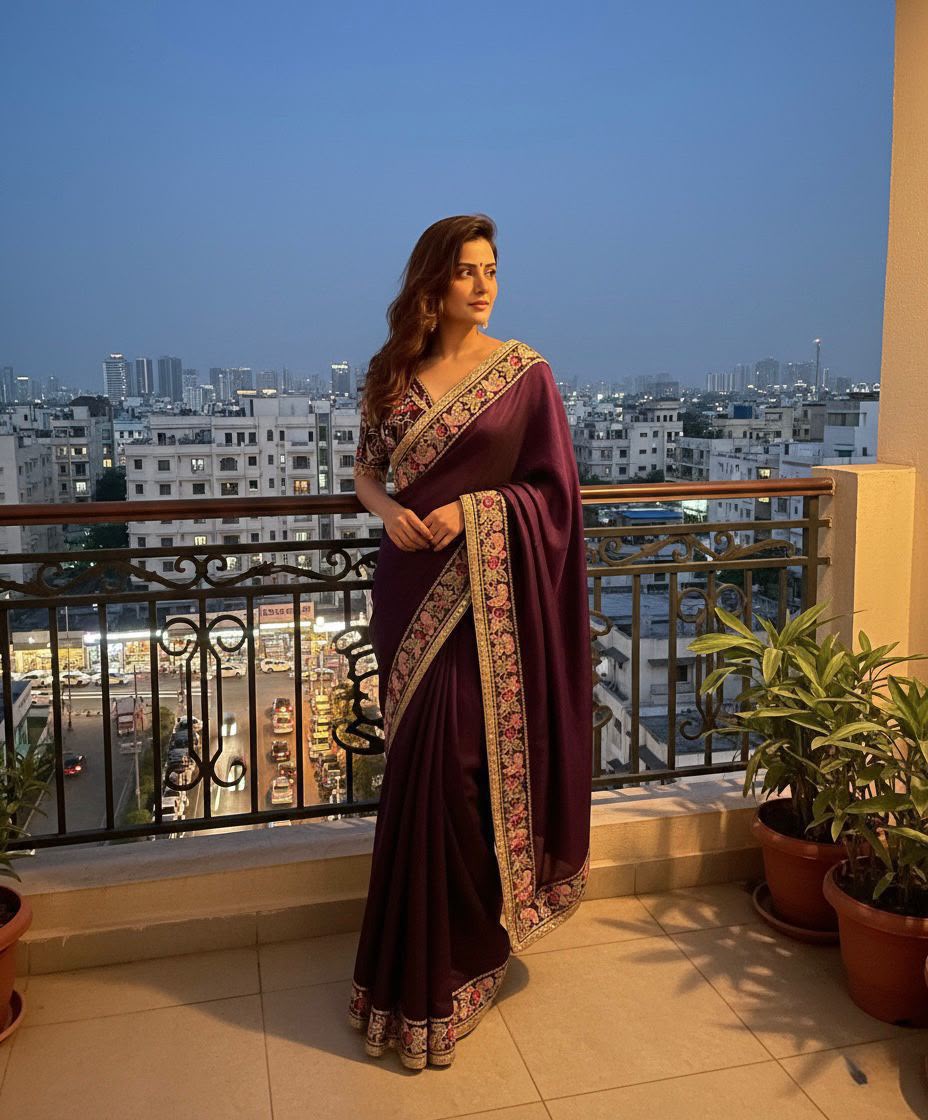 Premium Rangoli Silk Mirror Work Saree
