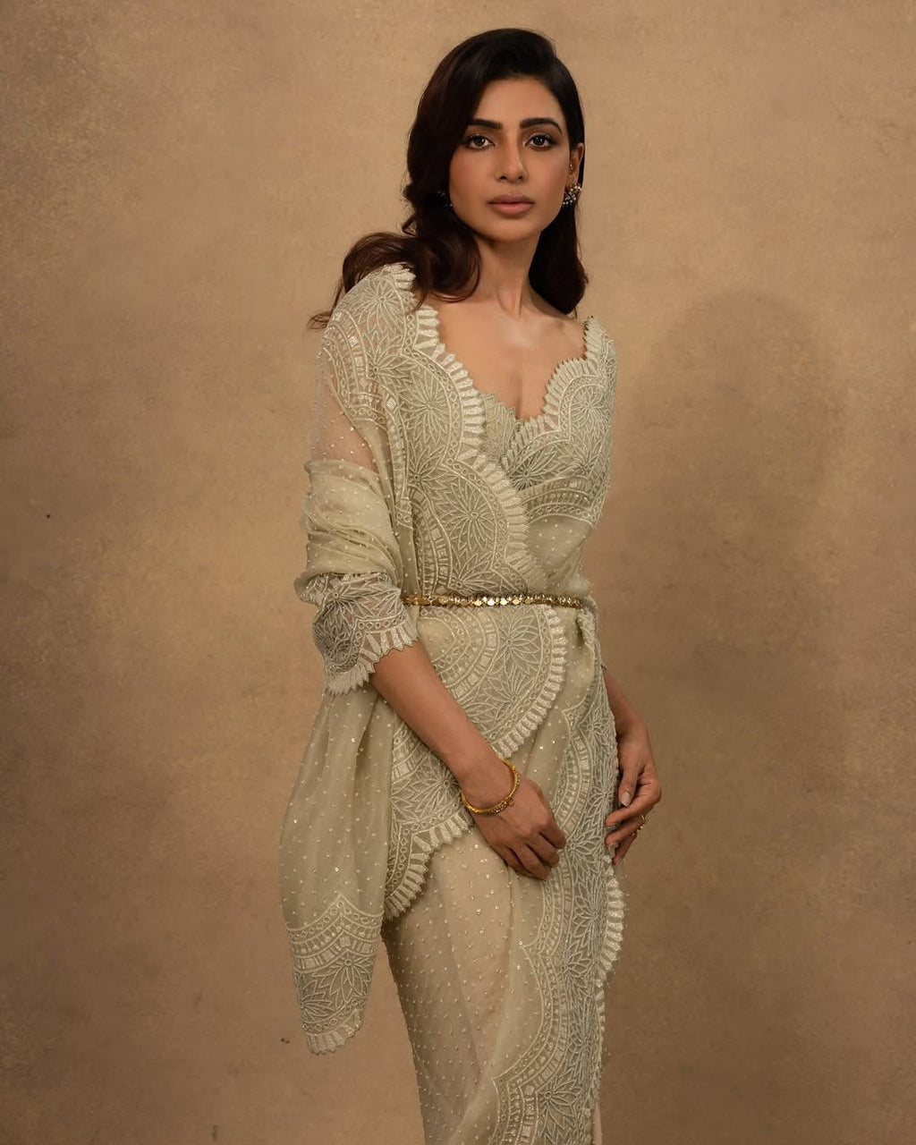 Samantha Premium Faux Georgette Saree