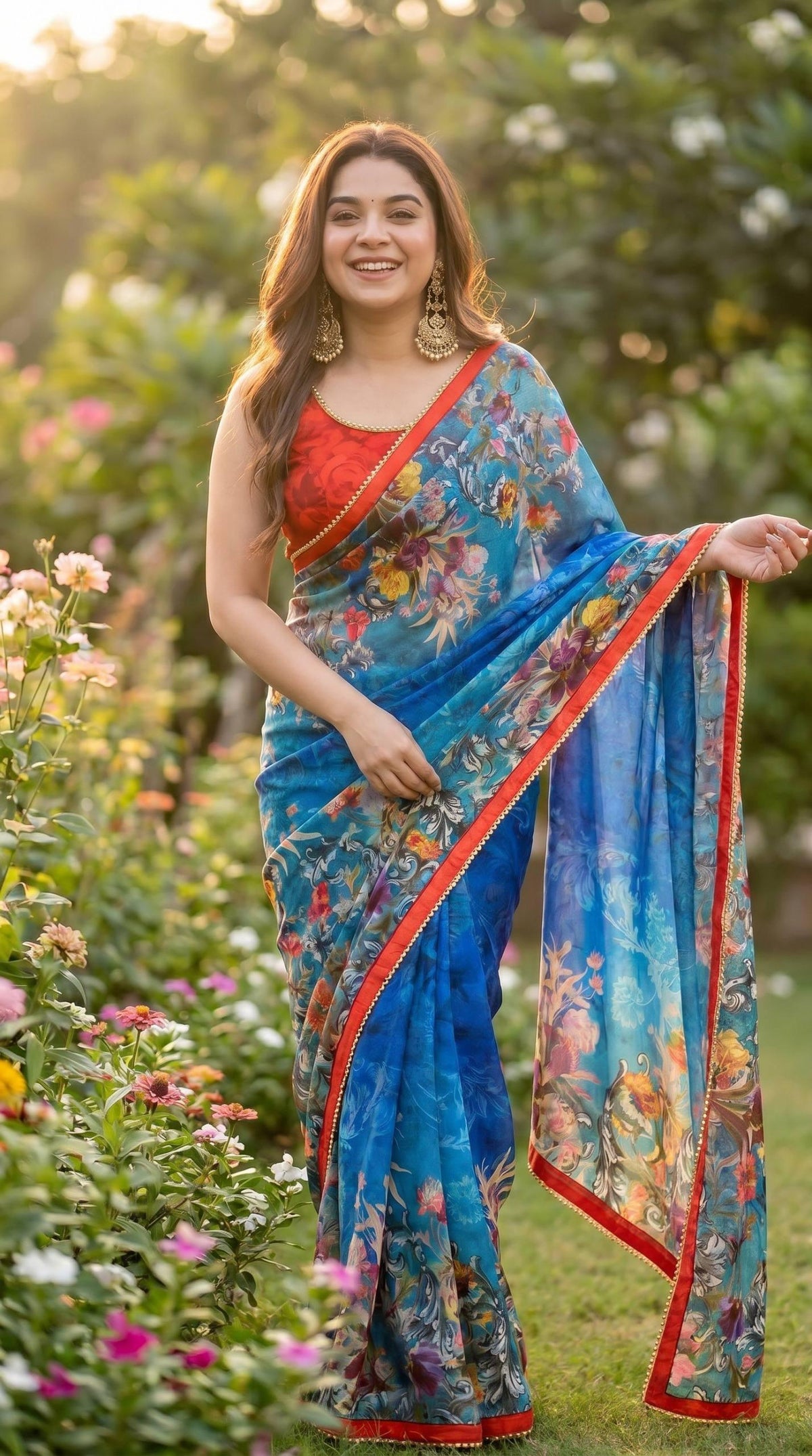 Soft Georgette Digital Print Saree