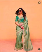 Sabyasachi Inspired Moss Chiffon Saree