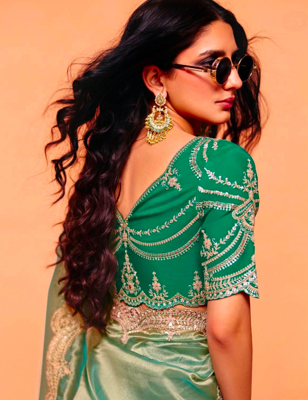 Sabyasachi Inspired Moss Chiffon Saree