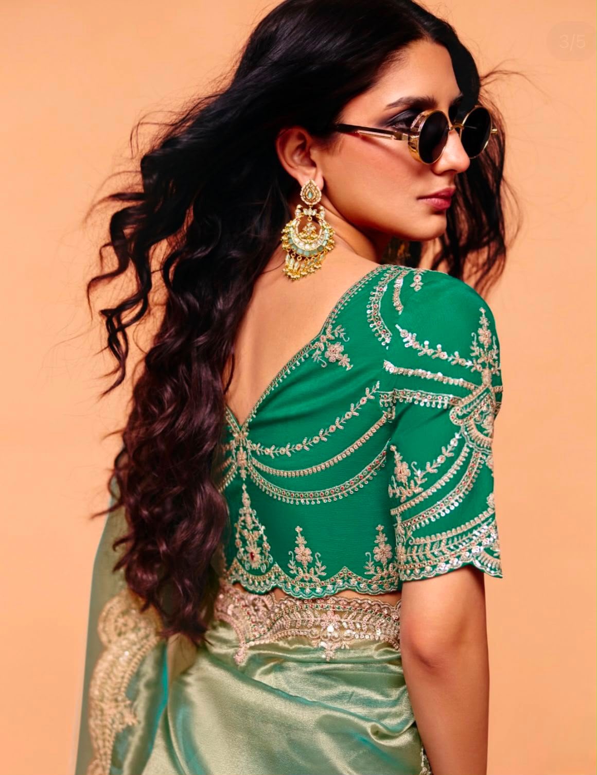 Sabyasachi Inspired Moss Chiffon Saree