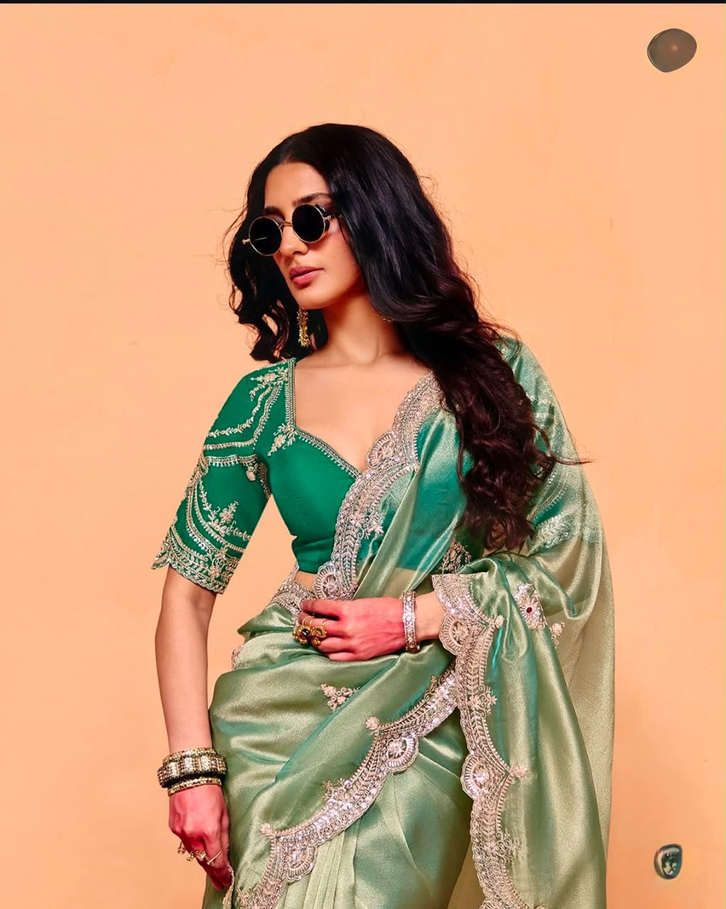 Sabyasachi Inspired Moss Chiffon Saree