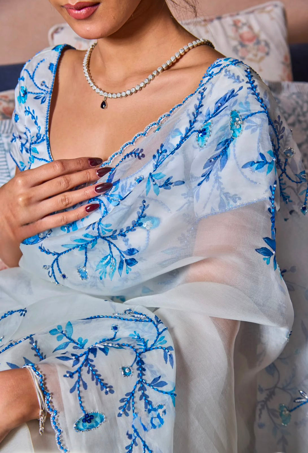 Handwork Tebby Silk Saree