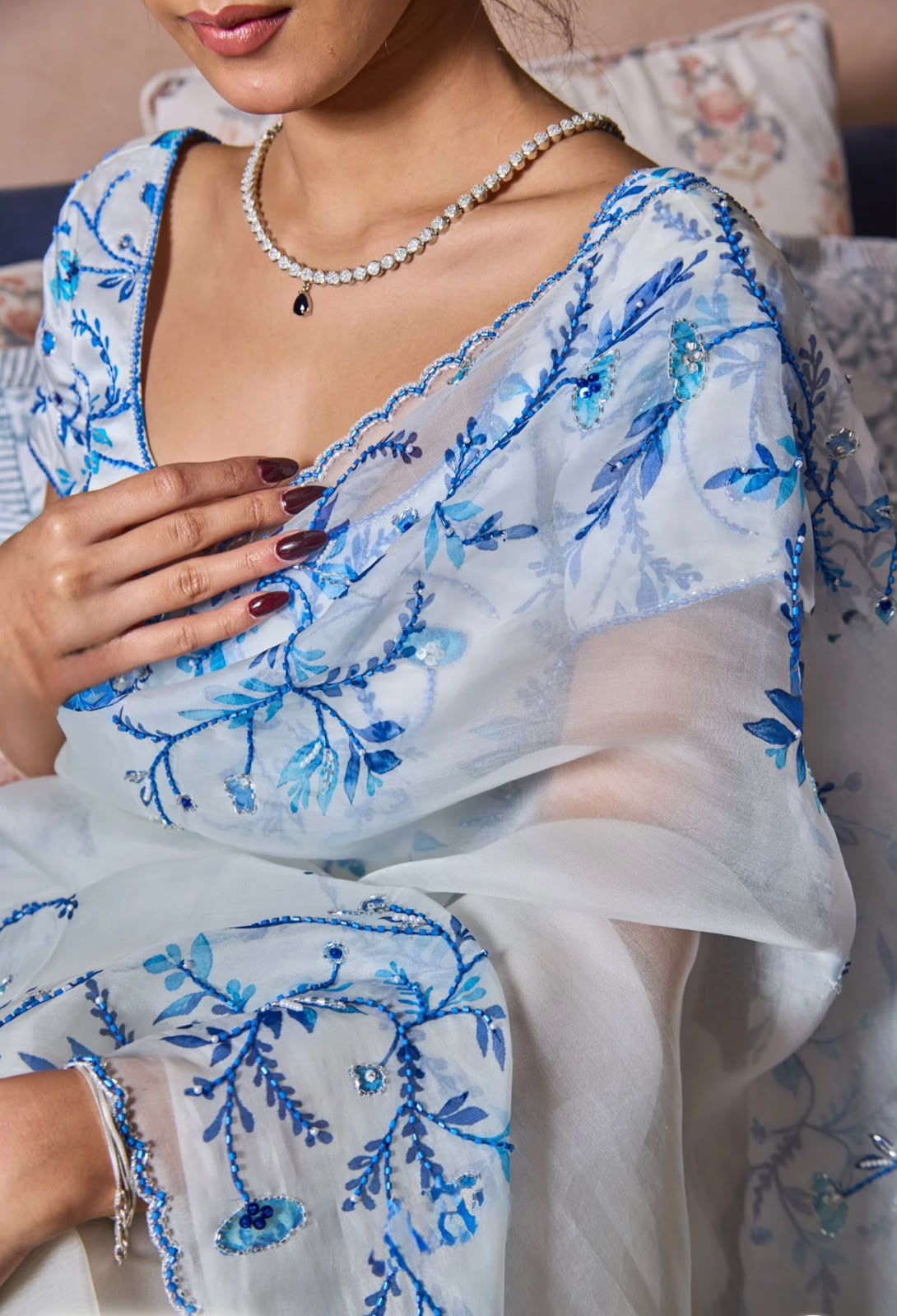 Handwork Tebby Silk Saree
