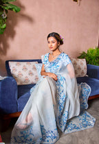Handwork Tebby Silk Saree