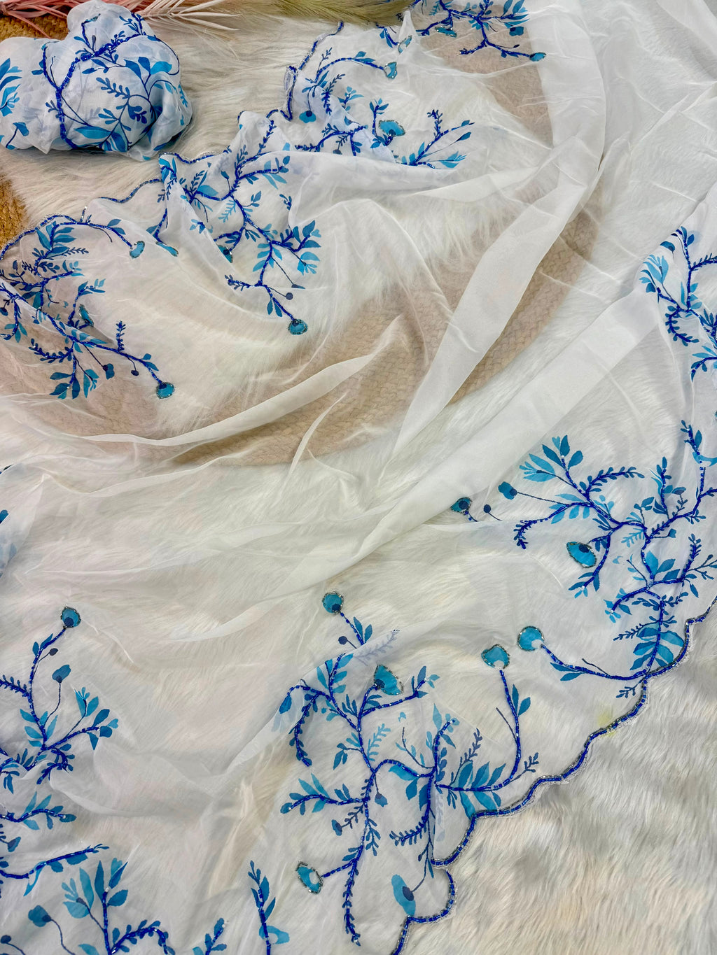 Handwork Tebby Silk Saree