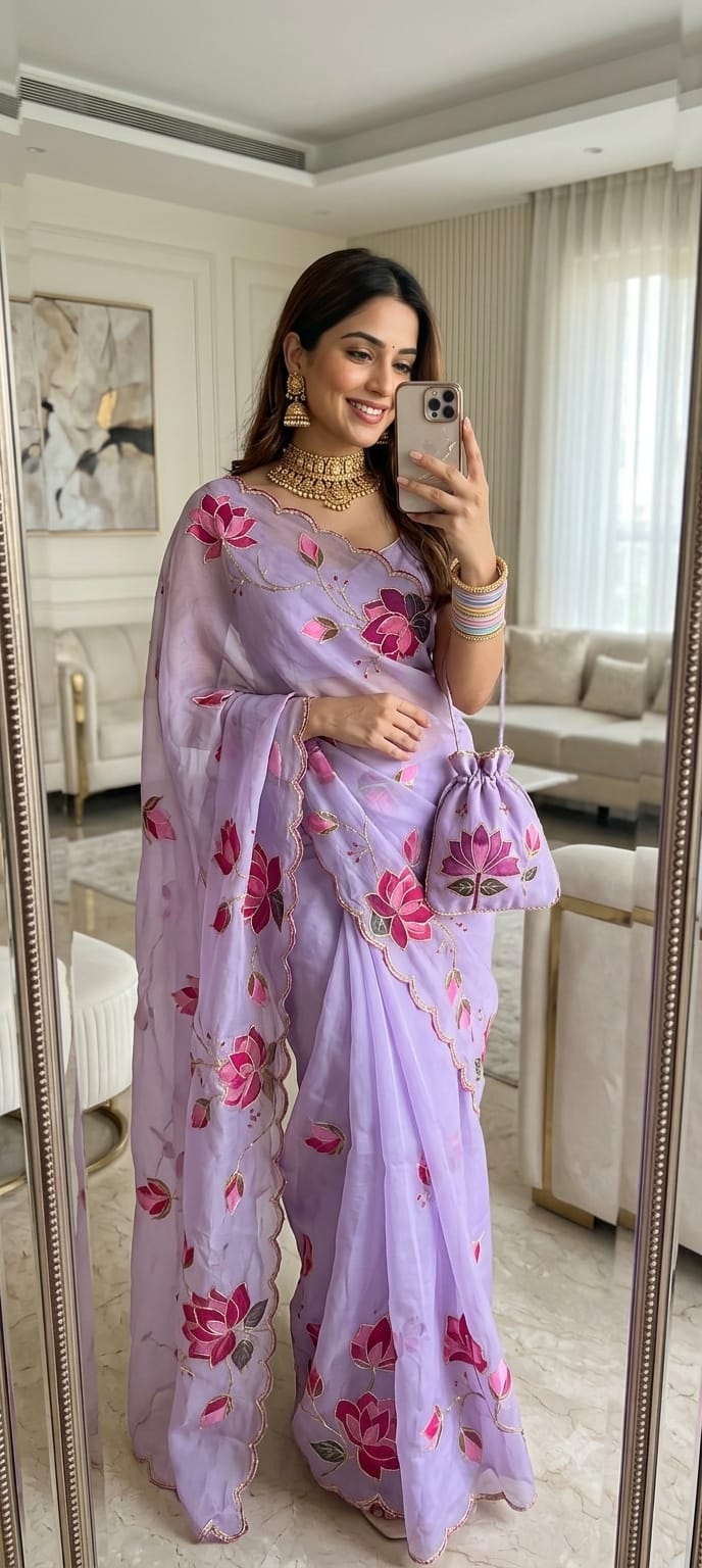 Tebby Silk Cutdana Saree