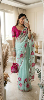 Tebby Silk Cutdana Saree
