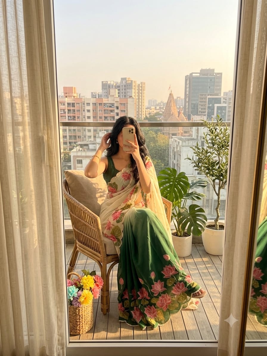 Chinnon Khatli Work Saree