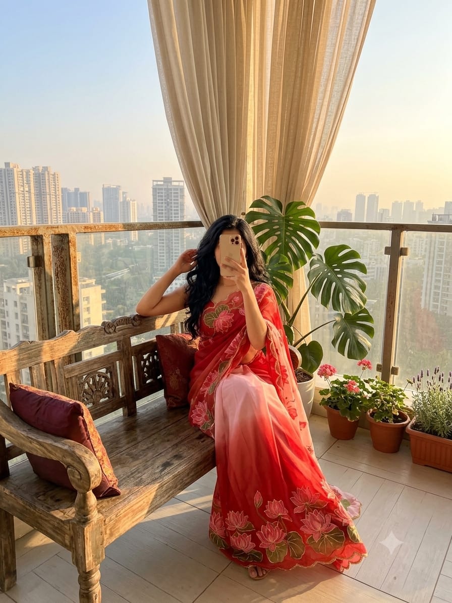 Chinnon Khatli Work Saree