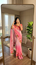 Chinnon Khatli Work Saree