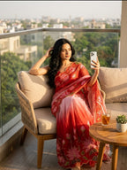 Chinnon Khatli Work Saree