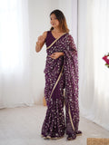 Designer Crunchy Silk Sequin Saree