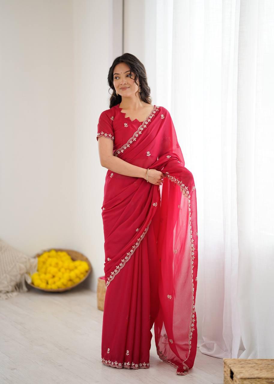 Elegant Star Georgette Silk Saree