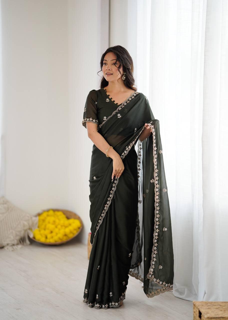 Elegant Star Georgette Silk Saree