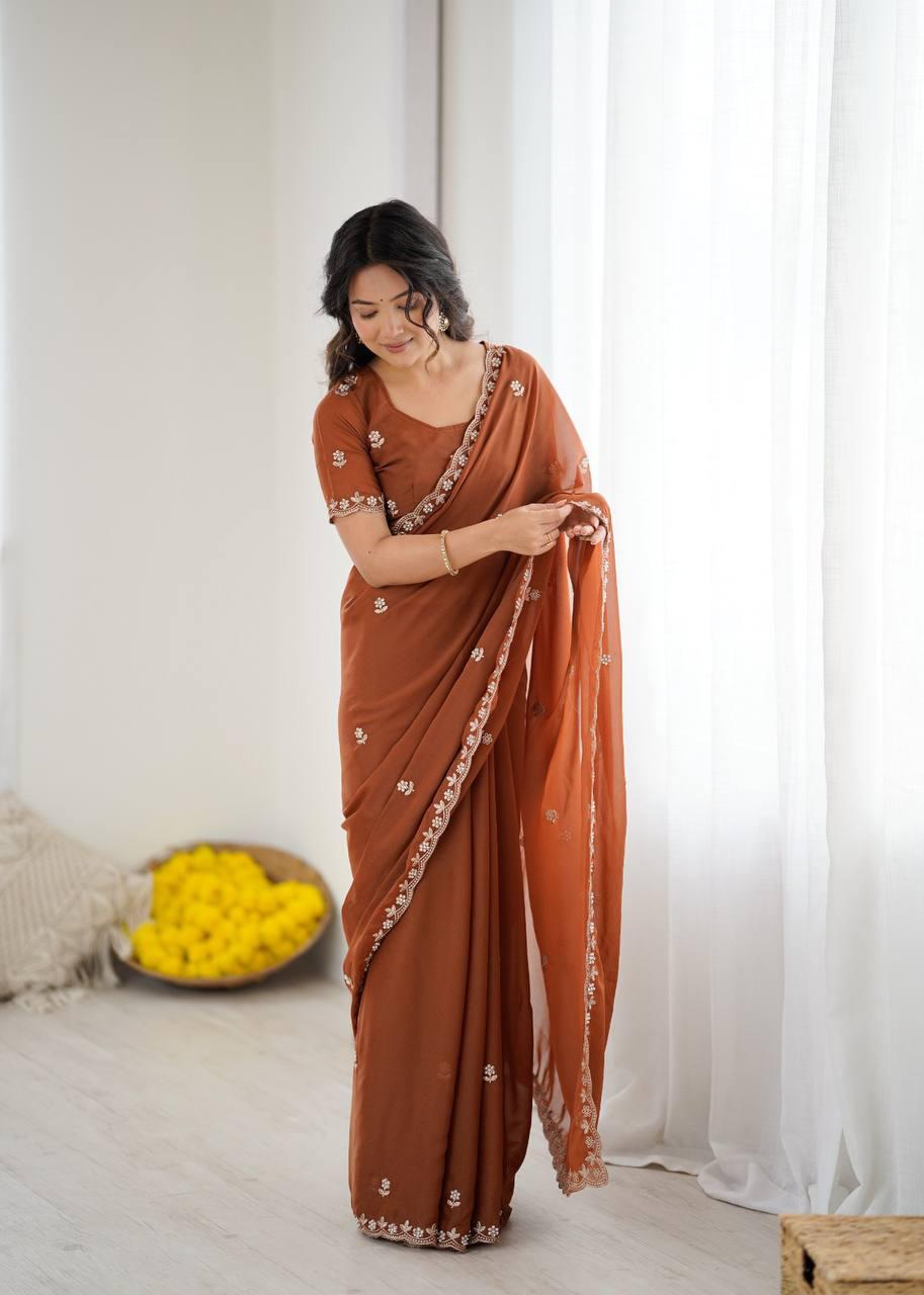 Elegant Star Georgette Silk Saree