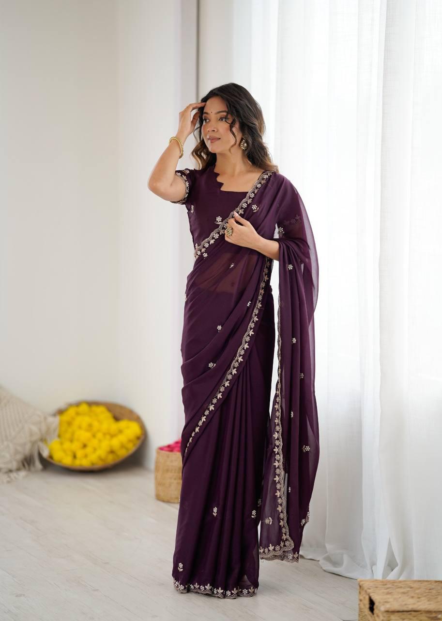 Elegant Star Georgette Silk Saree