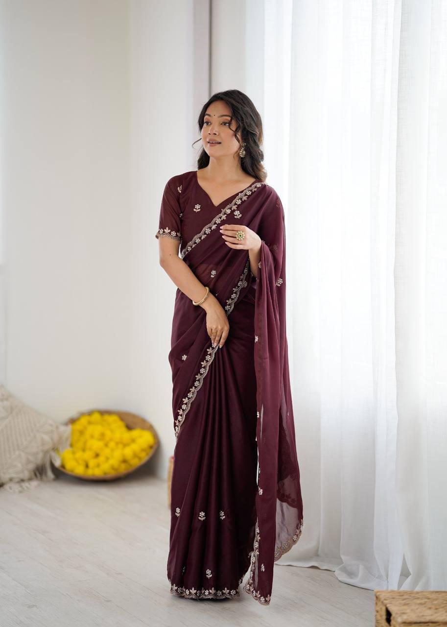 Elegant Star Georgette Silk Saree