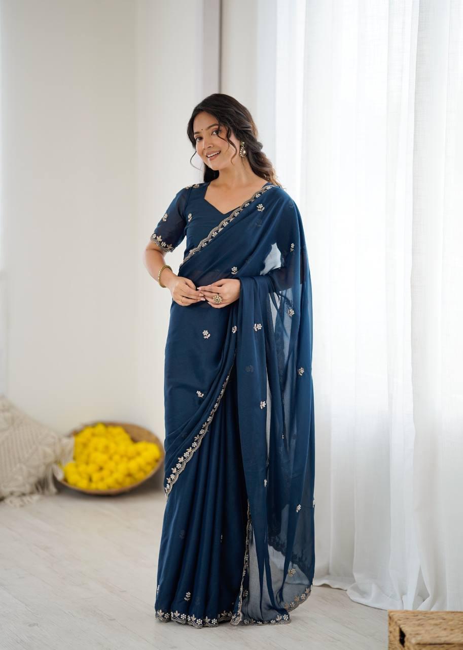 Elegant Star Georgette Silk Saree