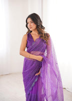 Soft Net Sequin Saree
