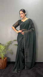 Hand Pearl Faux Georgette Saree