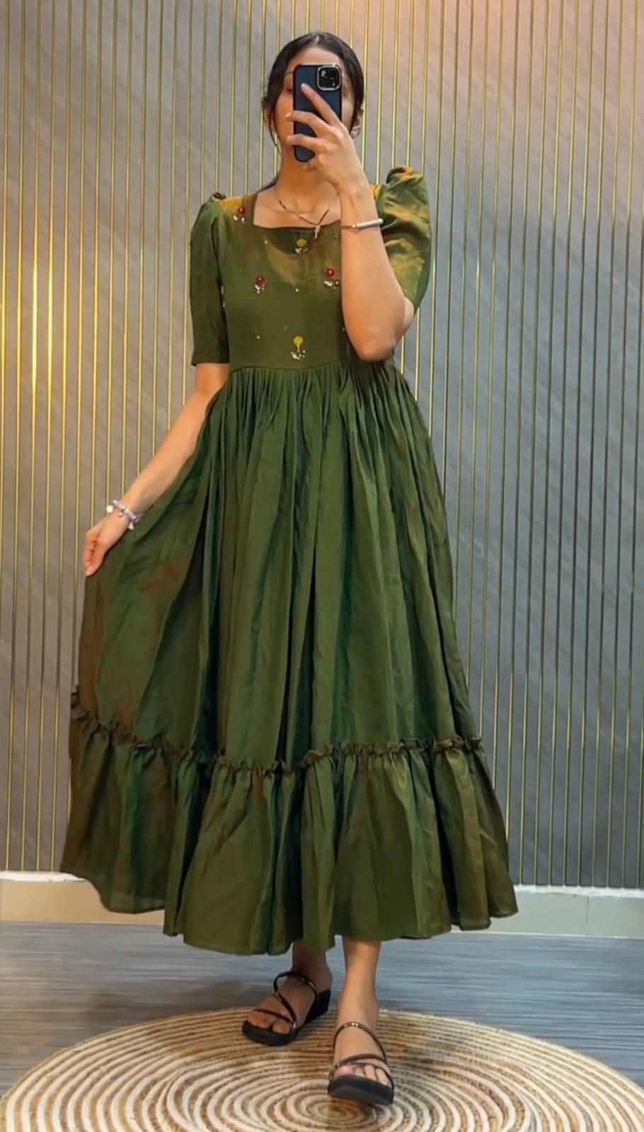 Vichitra Handwork Midi Dress