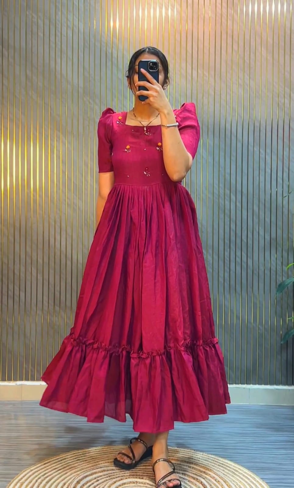Vichitra Handwork Midi Dress