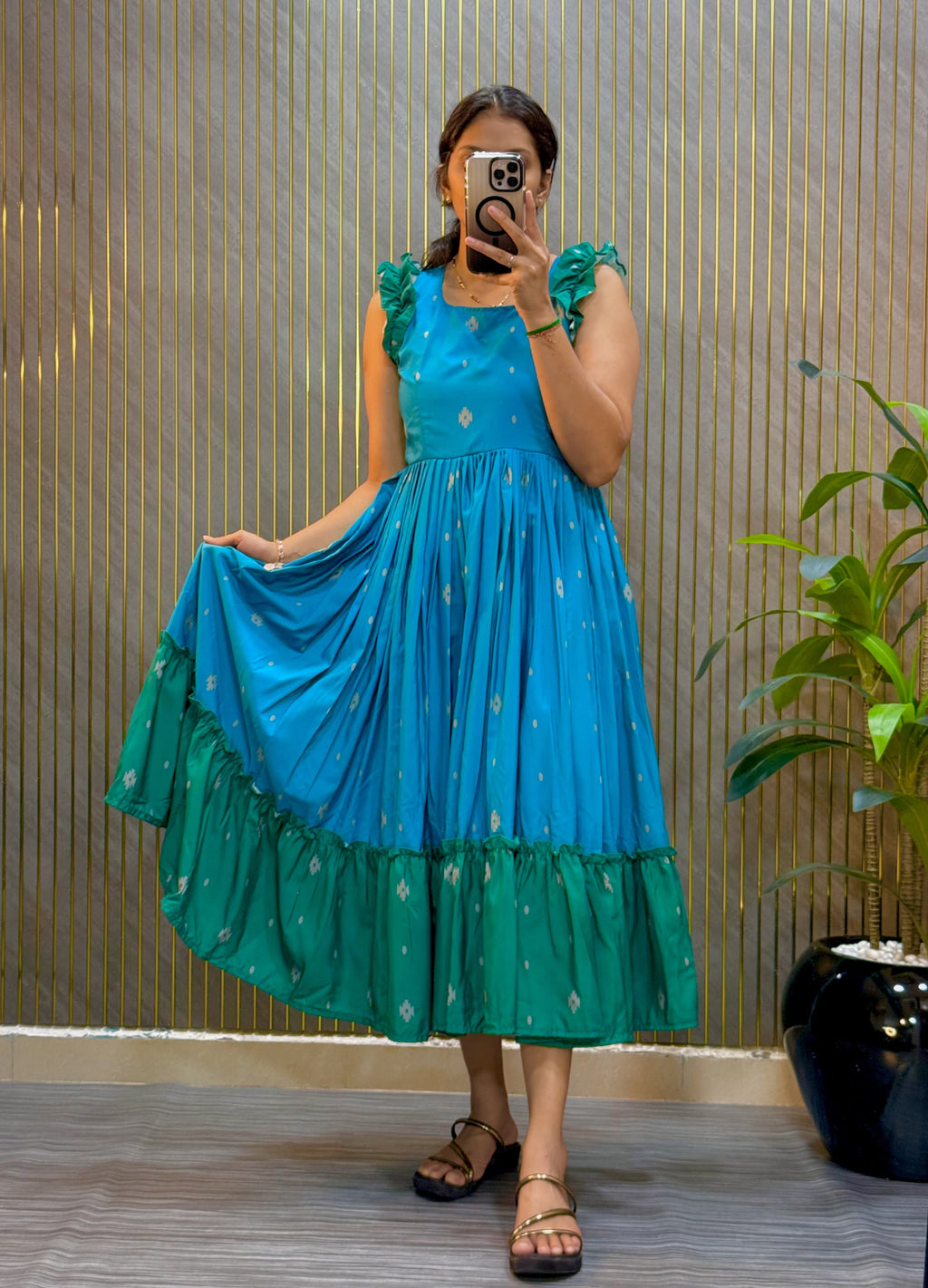Muslin Cotton Digital Print Gown