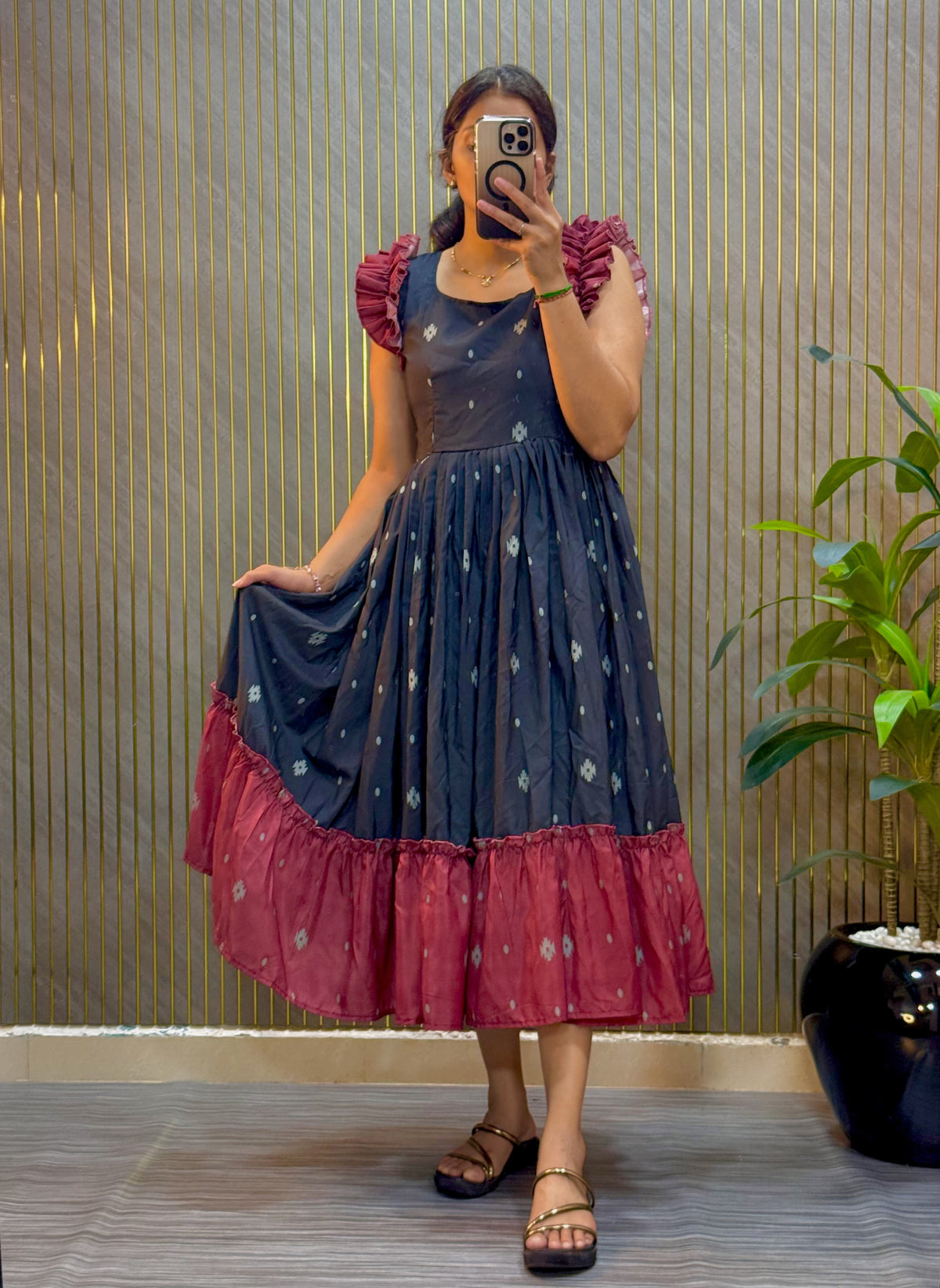 Muslin Cotton Digital Print Gown