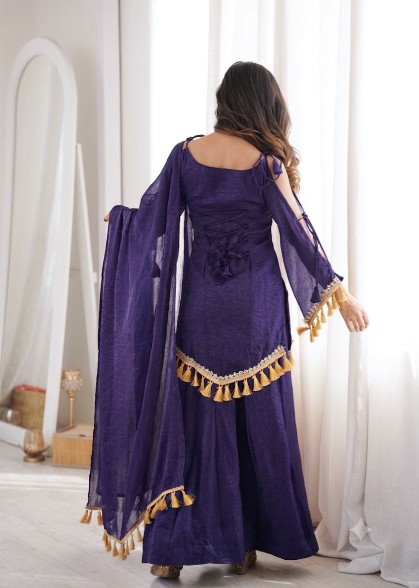 Doremon Crush Mirror Work Suit Set