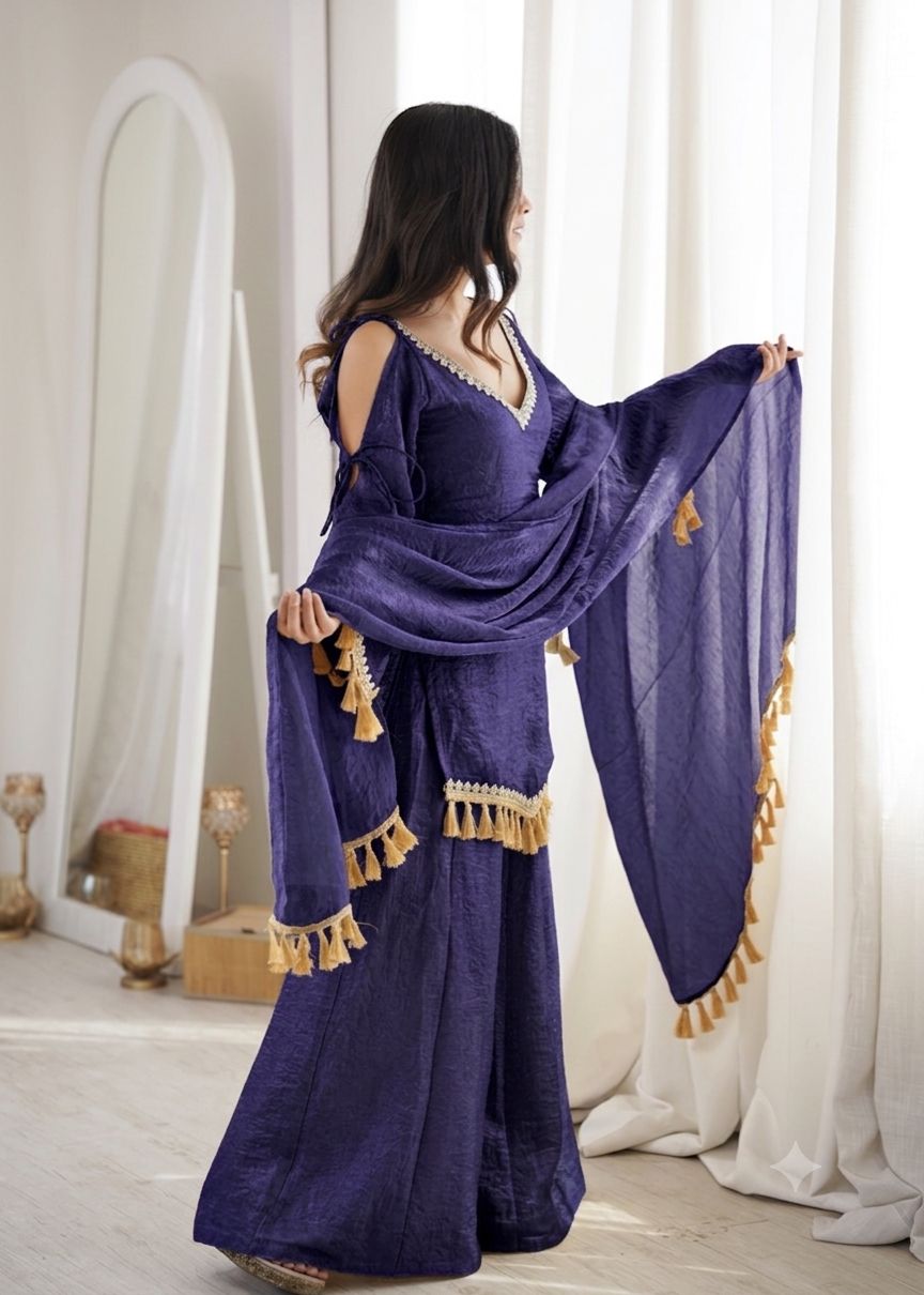 Doremon Crush Mirror Work Suit Set