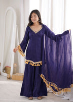 Doremon Crush Mirror Work Suit Set