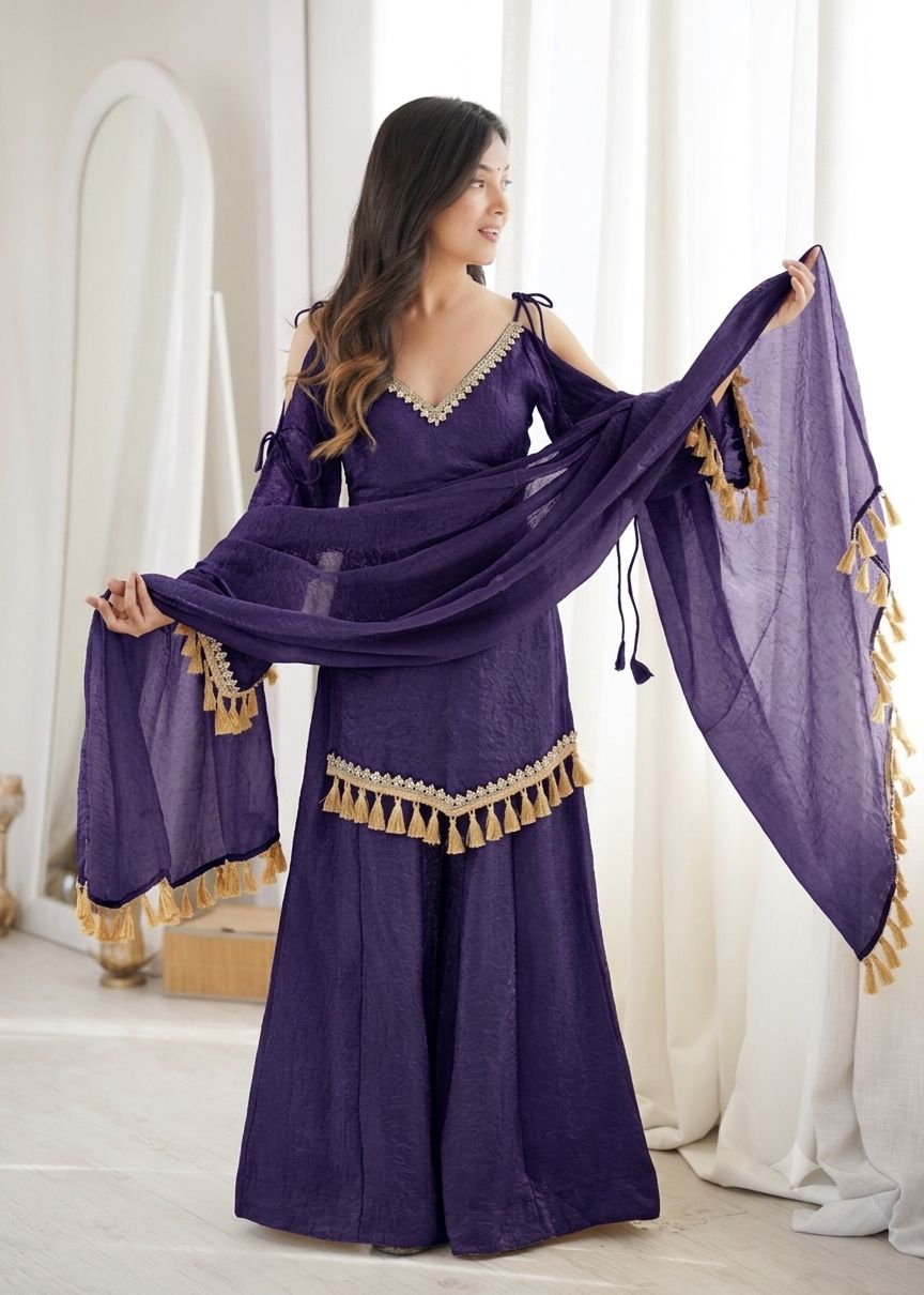 Doremon Crush Mirror Work Suit Set