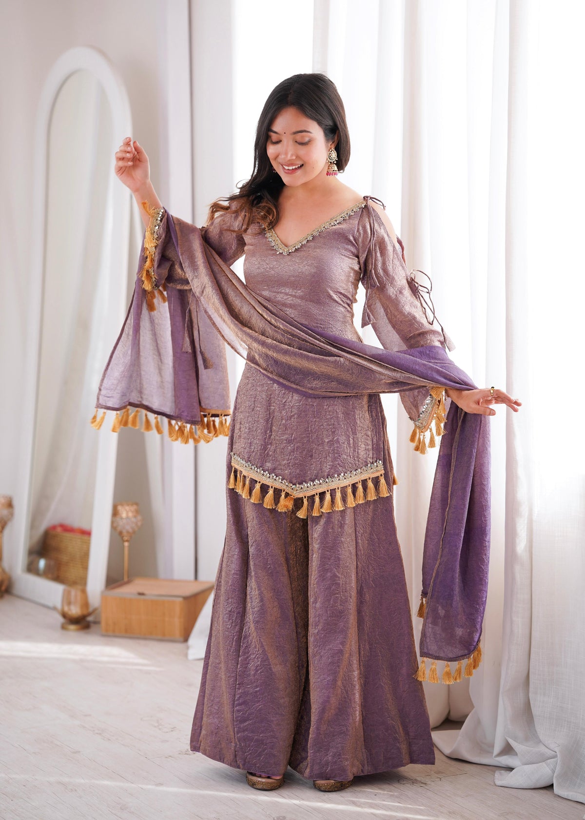 Doremon Crush Mirror Work Suit Set