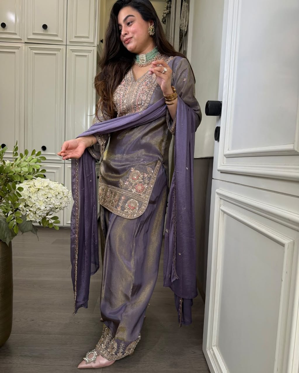 Ronald Silk Embroidered Suit Set