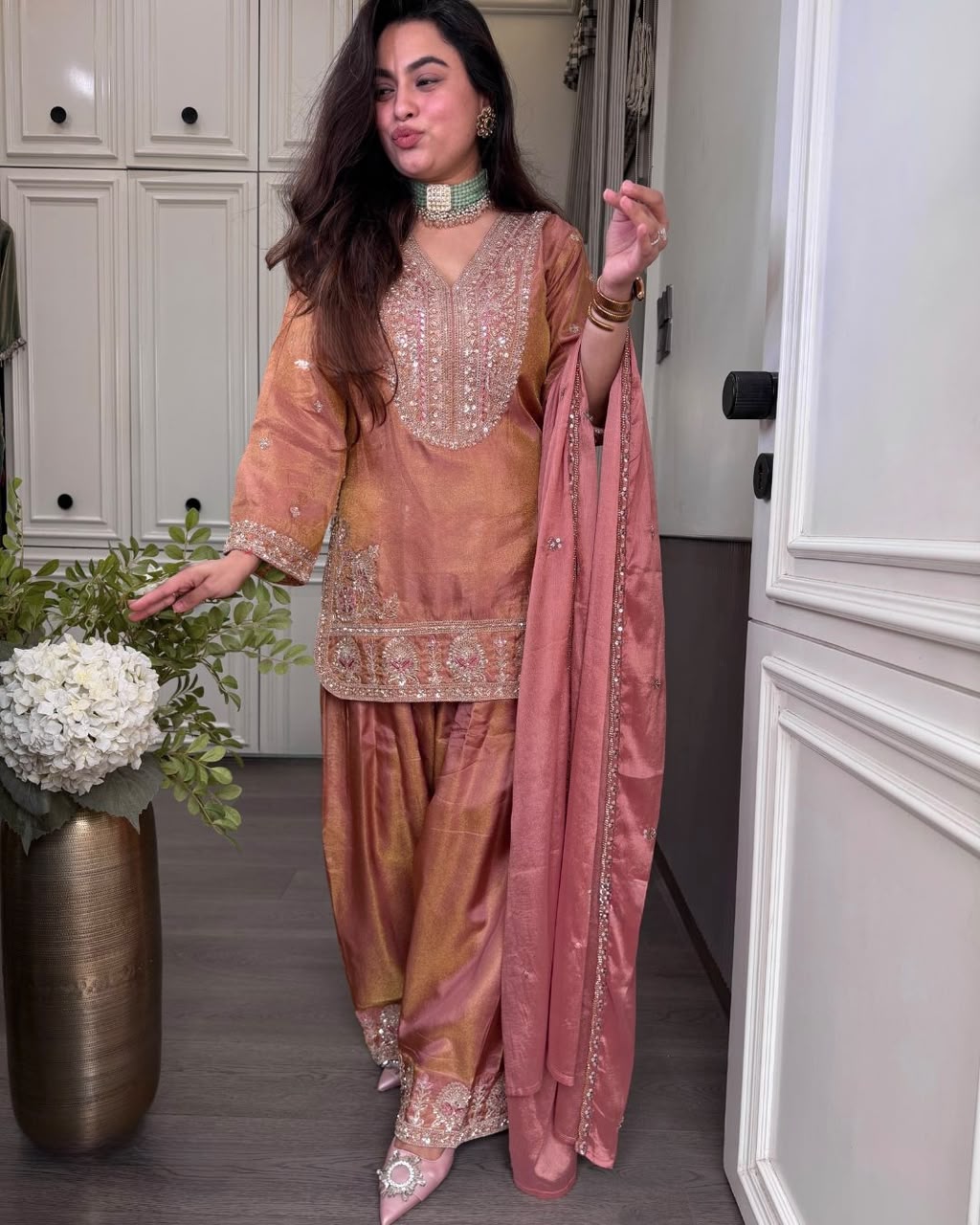 Ronald Silk Embroidered Suit Set