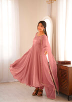 Doremon Crush Mirror Work Gown Set