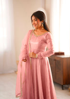 Doremon Crush Mirror Work Gown Set