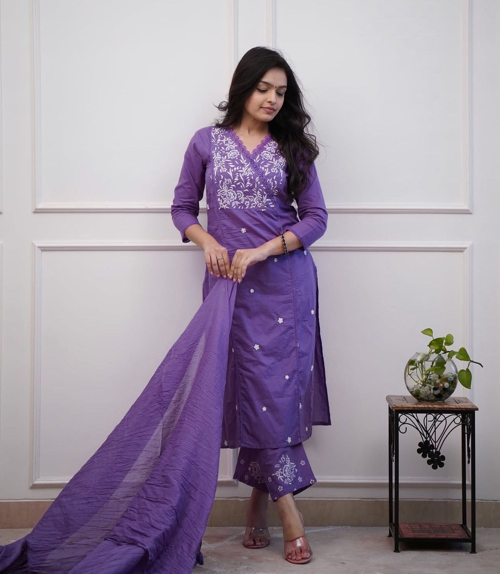 Aurelia Embroidered Cotton Suit Set