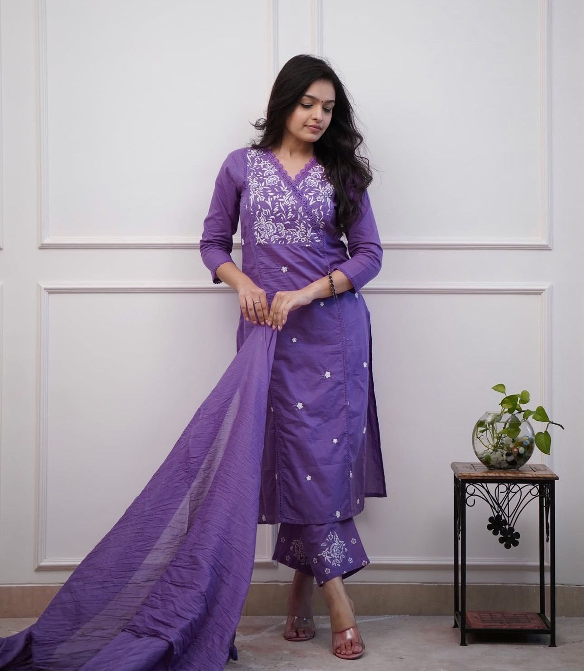 Aurelia Embroidered Cotton Suit Set