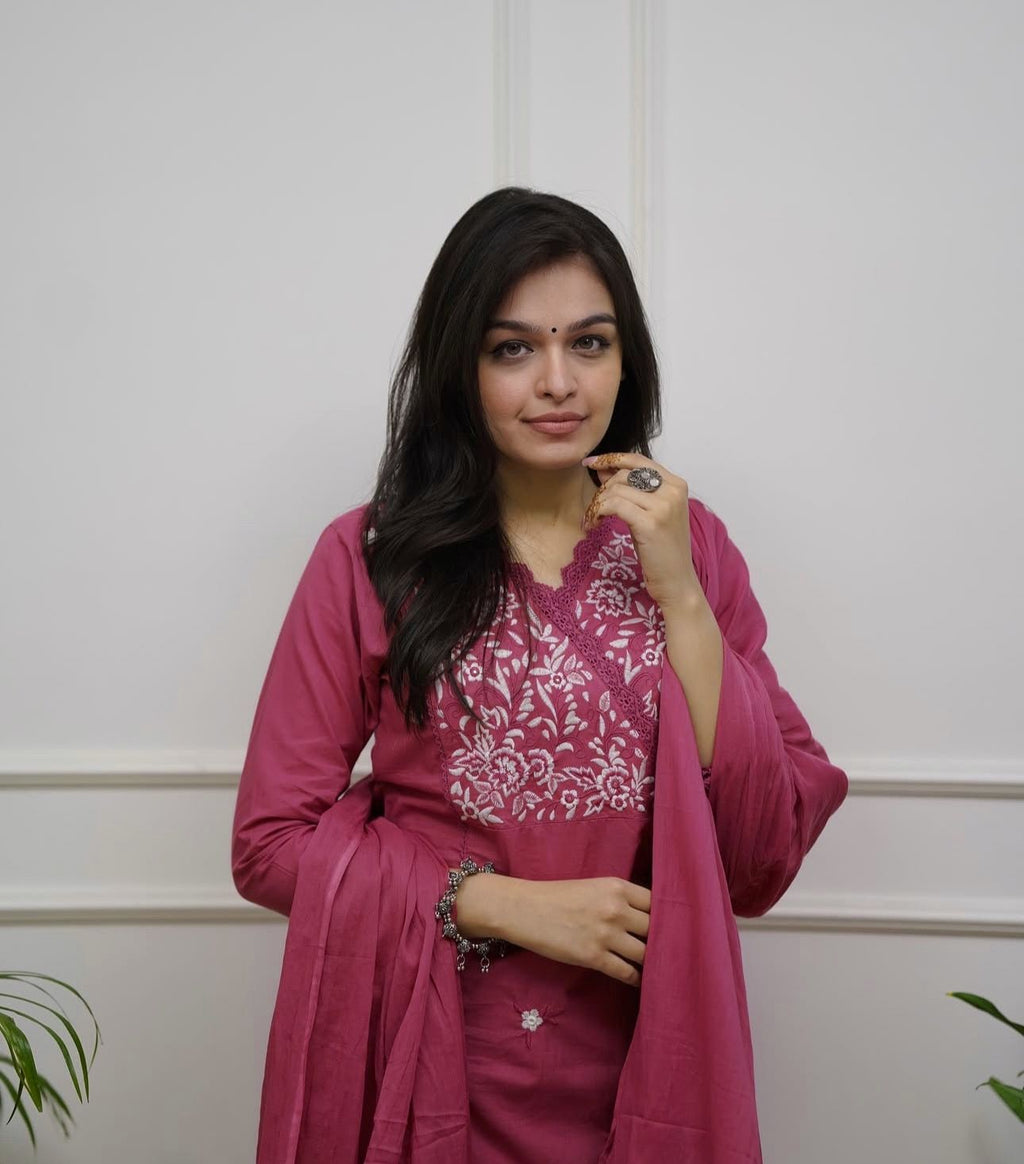 Aurelia Embroidered Cotton Suit Set